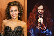 A split featuring Miley Cyrus and Janis Joplin.