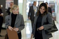 Amanda Rollins and Olivia Benson laugh together on Law and Order SVU Season 26 Episode 3