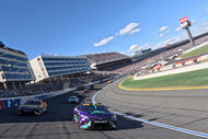 drivers on the race way during the 2023 NASCAR Cup Series Bank of America ROVAL 400