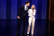 Jimmy Fallon and Kristen Bell duet together on The Tonight Show