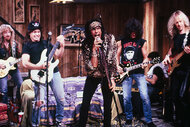 Aerosmith performs during a waynes world sketch on Saturday Night Live