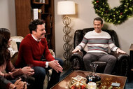 Ryan Reynolds adn Jimmy Fallon during the "Candle Commercial" sketch on The Tonight Show Season 7 Episode 69