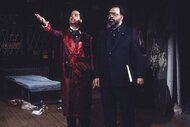 Master Thespian (Jon Lovitz) and Francis Ford Coppola perform onstage on Saturday Night Live Episode 1113.