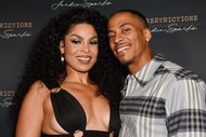 Jordin Sparks smiling and posing with Dana Isaiah Thomas.