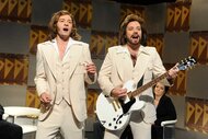 Justin Timberlake and Jimmy Fallon singing on Saturday Night Live Season 36, Episode 22.