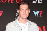 Greg Finley posing at the premiere of I Love Us.