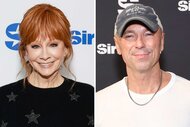 A split of Reba McEntire and Kenny Chesney.