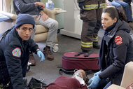 Lennox and Violet help someone on Chicago Fire Season 12, Episode 8.