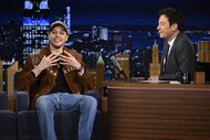 Pete Davidson speaks with his hands on The Tonight Show Starring Jimmy Fallon Episode 2088.