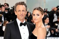 Seth Meyers and wife Alexi Ashe posing at the 2023 Met Gala in New York City.