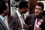 Tom Hanks, Jon Lovitz and Damon Wayans during a sketch on Saturday Night Live Season 11 Episode 5