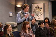 Shane Gillis stands up during a sketch on Saturday Night Live Season 49 episode 12