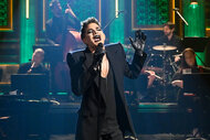 Adam Lambert sings on stage on The Tonight Show Starring Jimmy Fallon Season 12 Episode 69