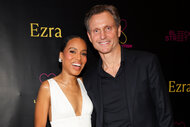 Kerry Washington and Tony Goldwyn laugh together on the red carpet