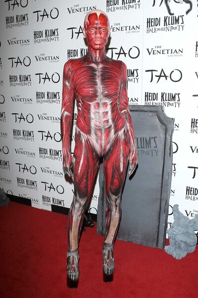 Heidi Klum attends her Halloween party in costume in 2011