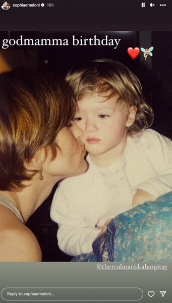 Sophia Meloni posts a photo of her and her god mother Mariska Hargitay