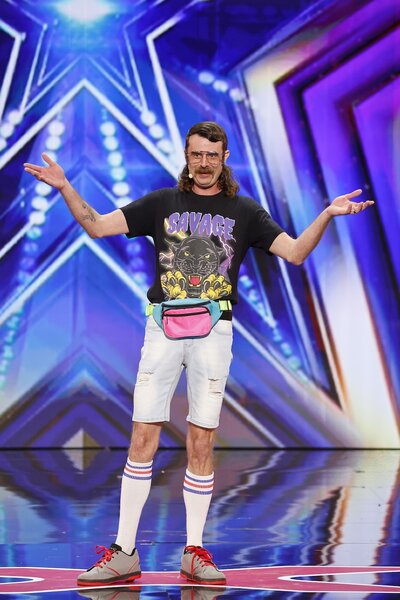 Jacob Hoffman performs on stage on America's Got Talent Episode 1903.