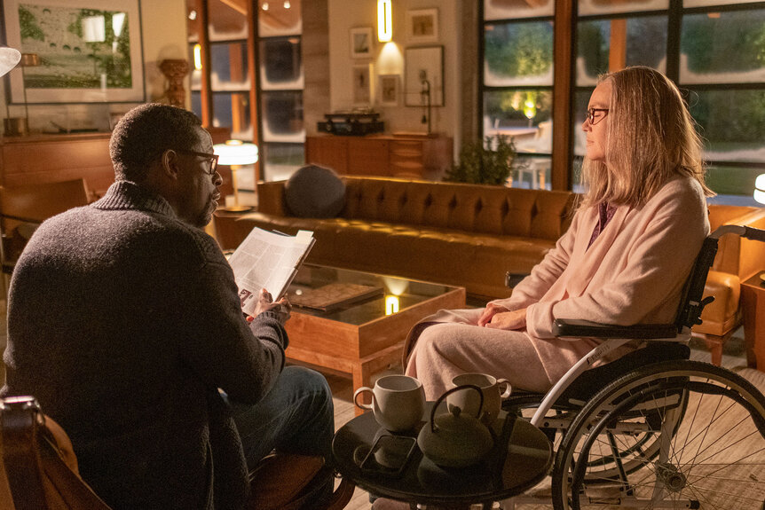 Randall And Rebecca, who's sitting in a wheelchair