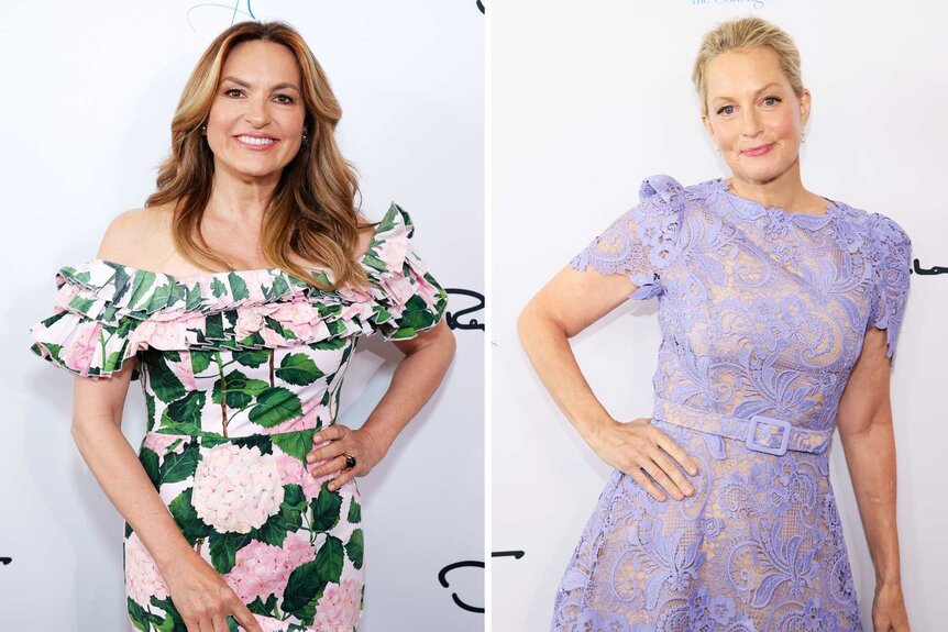 Split image of Mariska Hargitay and Ali Wentworth at an event.