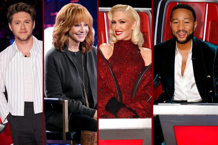 Niall Horan, Reba McEntire, Gwen Stefani, and John Legend.