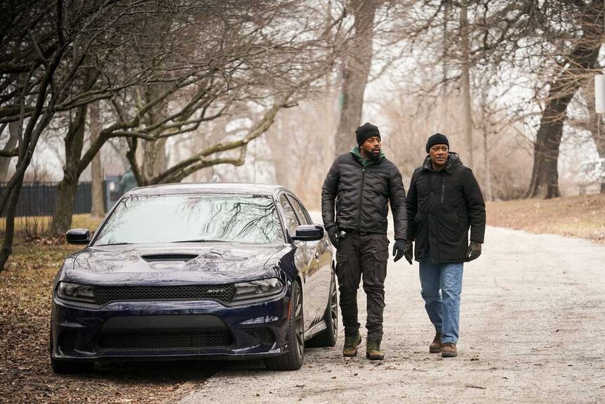 Kevin Atwater (LaRoyce Hawkins) Lew Atwater (Erik LaRay Harvey) appear in a scene from Chicago P.D.