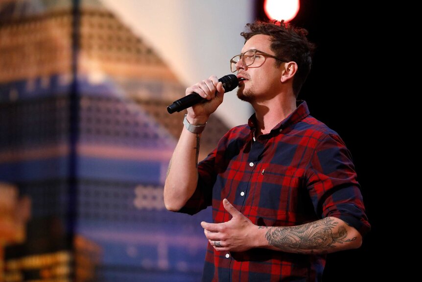 Michael Ketterer performing on America's Got Talent.