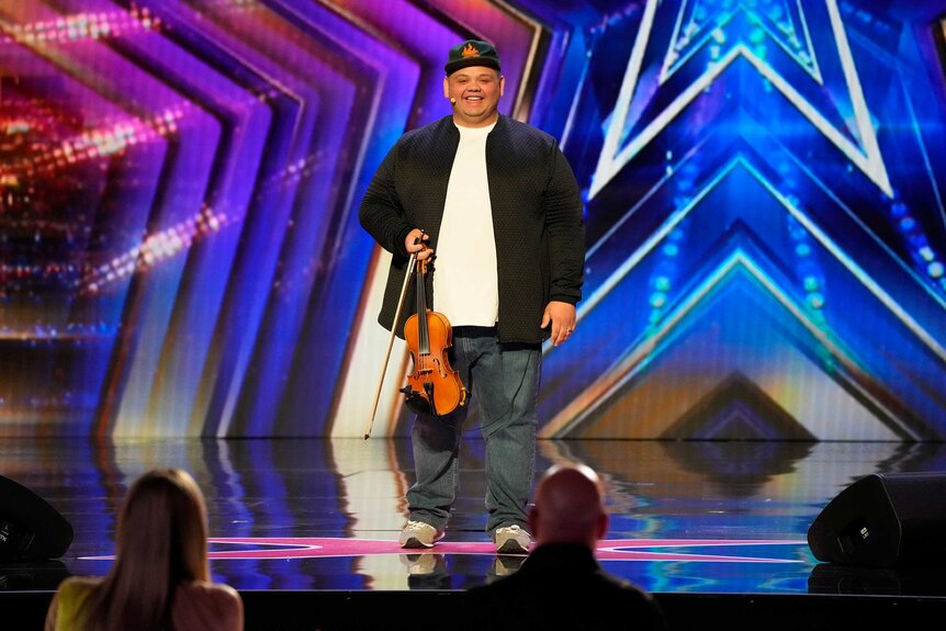 Philip Bowen performing on America's Got Talent.