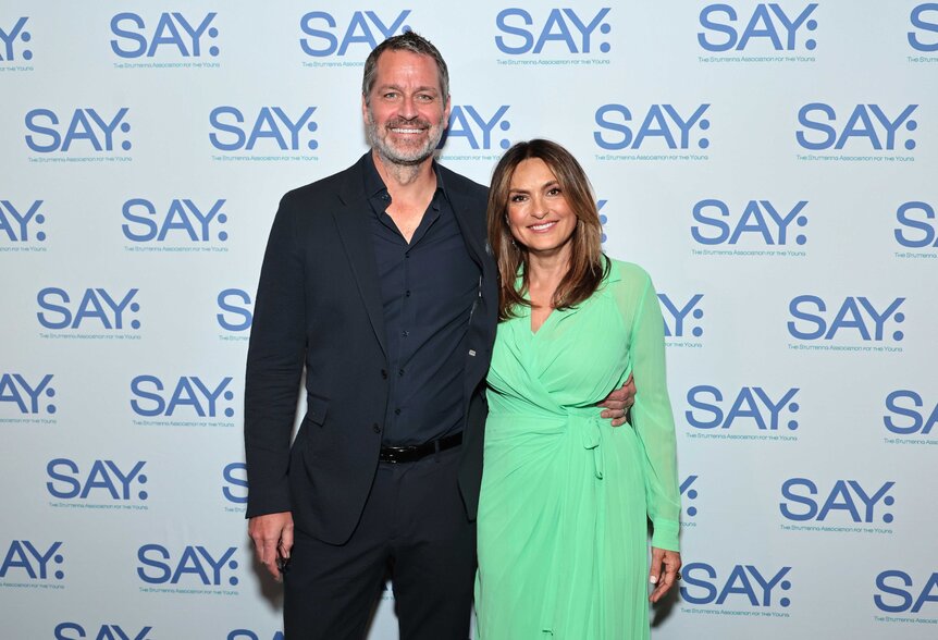 Mariska Hargitay and husband at the 2023 SAY Benefit Gala.