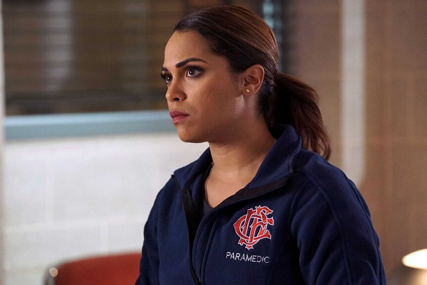 Gabriela Dawson (Monica Raymund) appears in a scene from Chicago Fire.