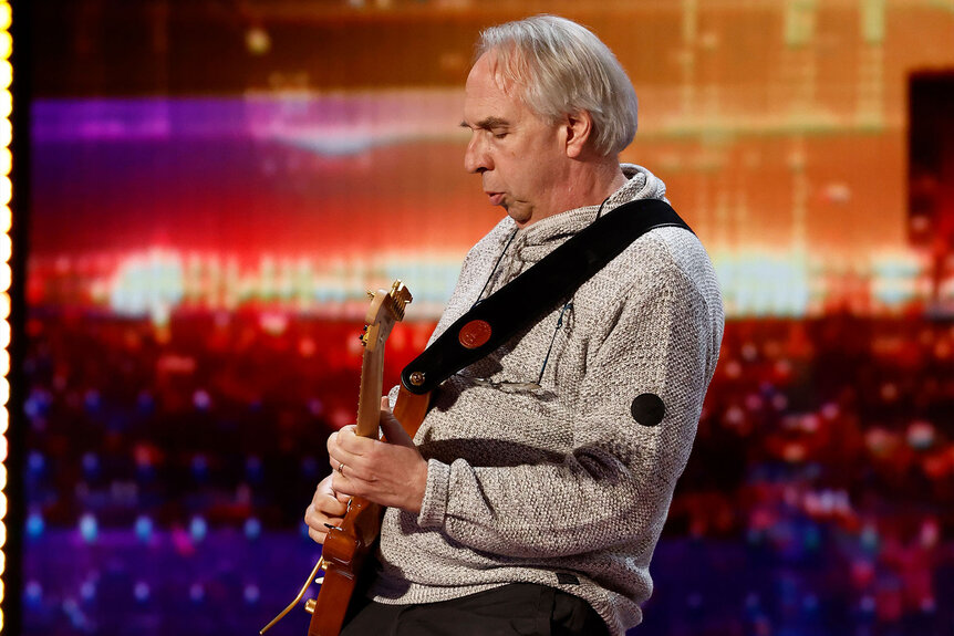 John Wines performs on the Americas Got Talent stage