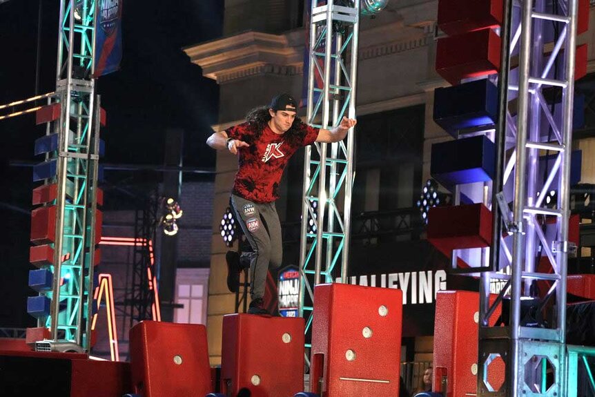 Kaden Lesback competing in American Ninja Warrior.