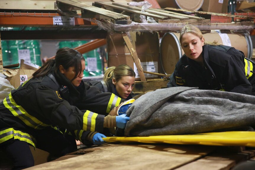 Gabriella Dawson, Leslie Shay and Tara Little together in Chicago Fire.