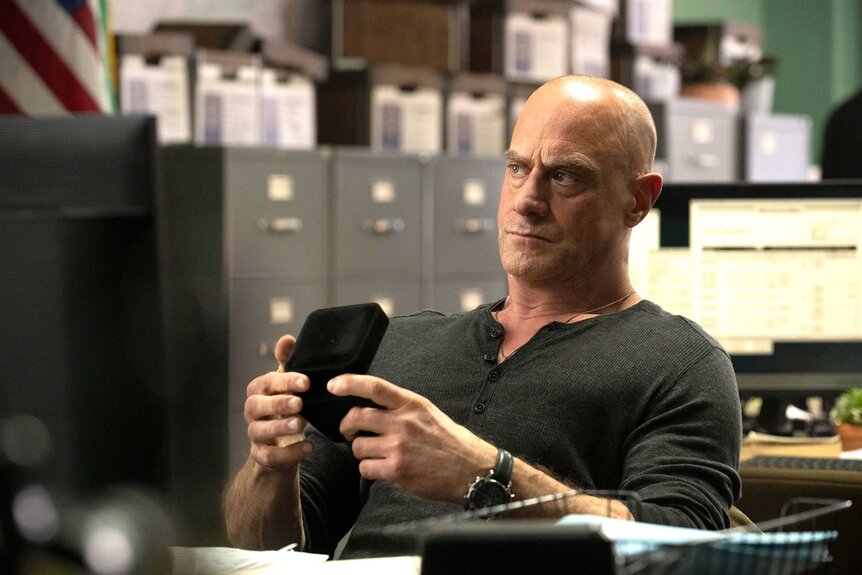 Det. Elliot Stabler (Chris Meloni) appears in a scene from Law & Order: Organized Crime.