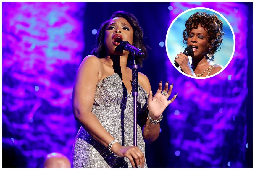 Images of Jennifer Hudson and Whitney Houston.