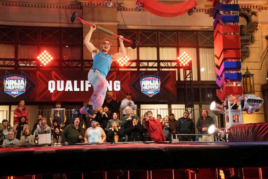 Jenson Little competing on American Ninja Warrior.