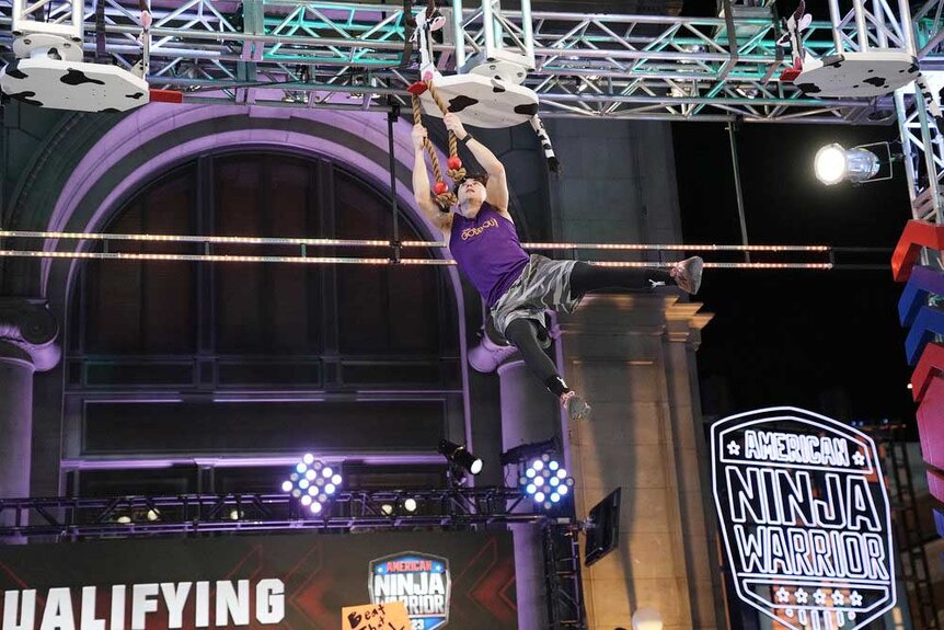 Jonathan Godbout competing on American Ninja Warrior.