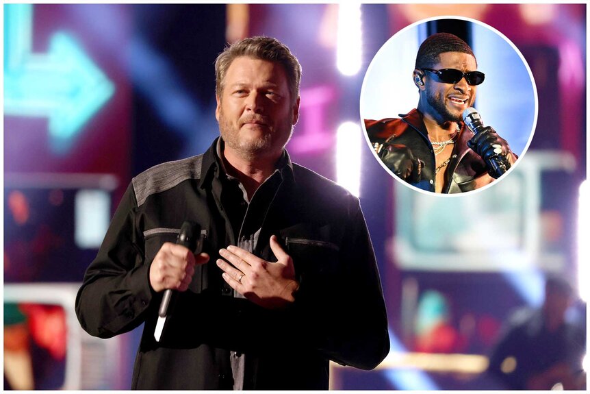 Images of Blake Shelton and Usher.