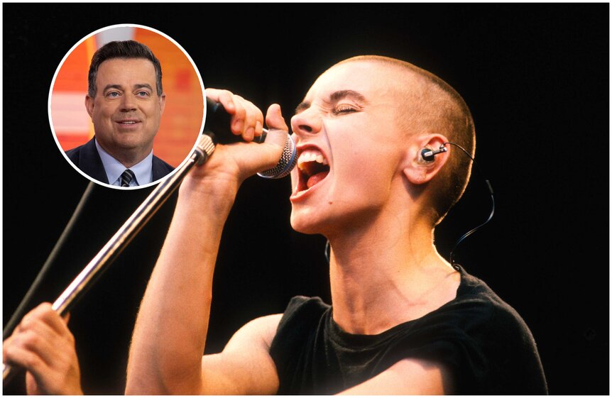 Images of Sinead O'Connor and Carson Daly.