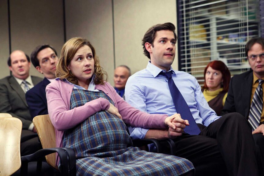 Pam Halpert and Jim Halpert appear in The Office.