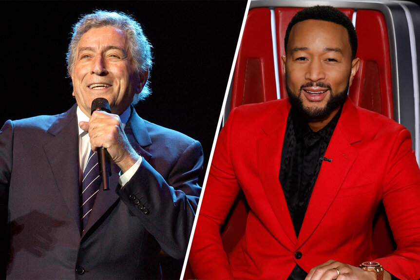 Split image of Tony Bennett and John Legend