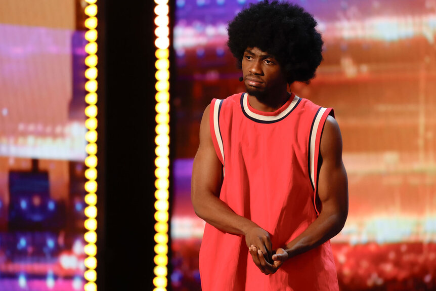 Josh Alfred performs on the AGT stage