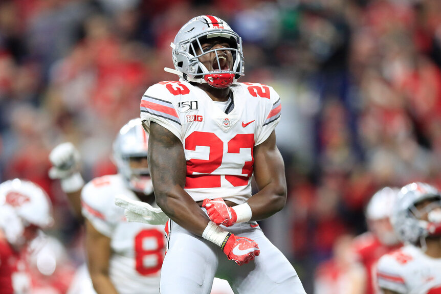 Jahsen Wint celebrating on the field