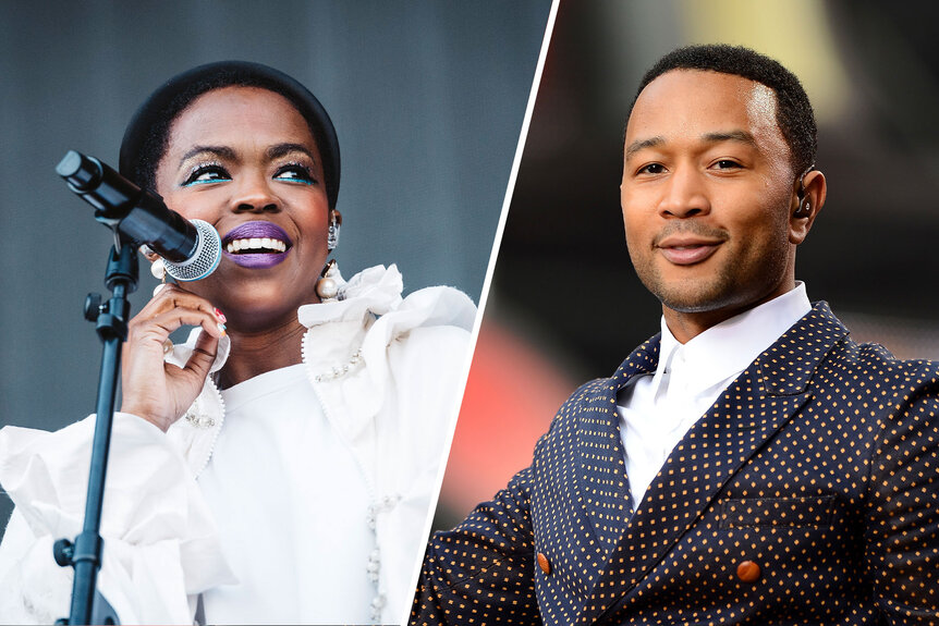 Split image of John Legend and Lauryn Hill