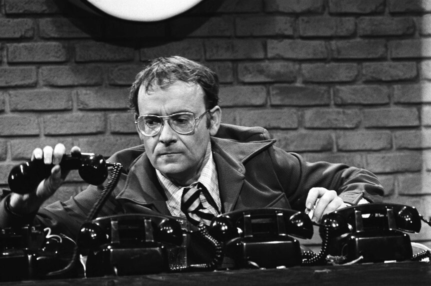 Buck Henry as Frank Nolan during the Talk Back sketch.