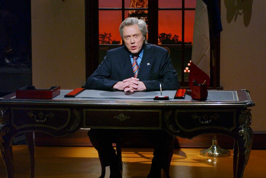 Christopher Walken as Dominique de Villepin during Hardball skit.