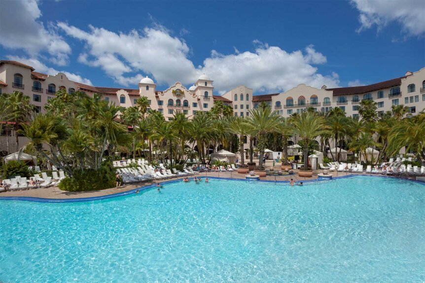 The pool and outside view of the Hard Rock Hotel