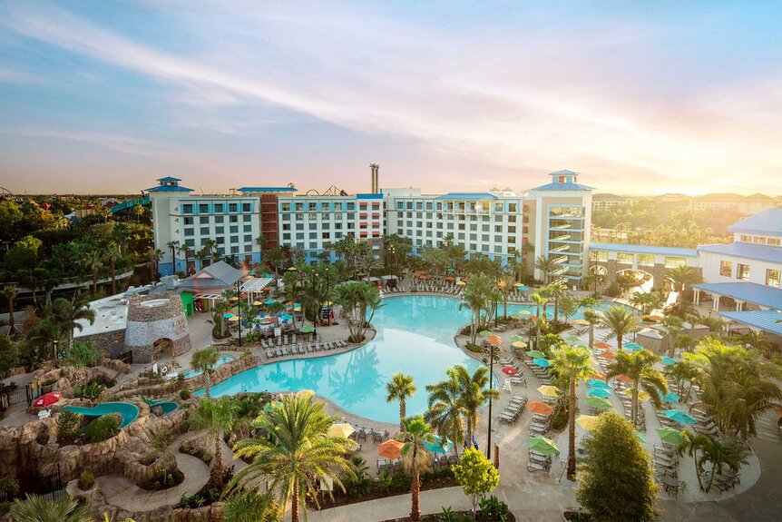 an aerial view of the pool at Sapphire Falls Resort