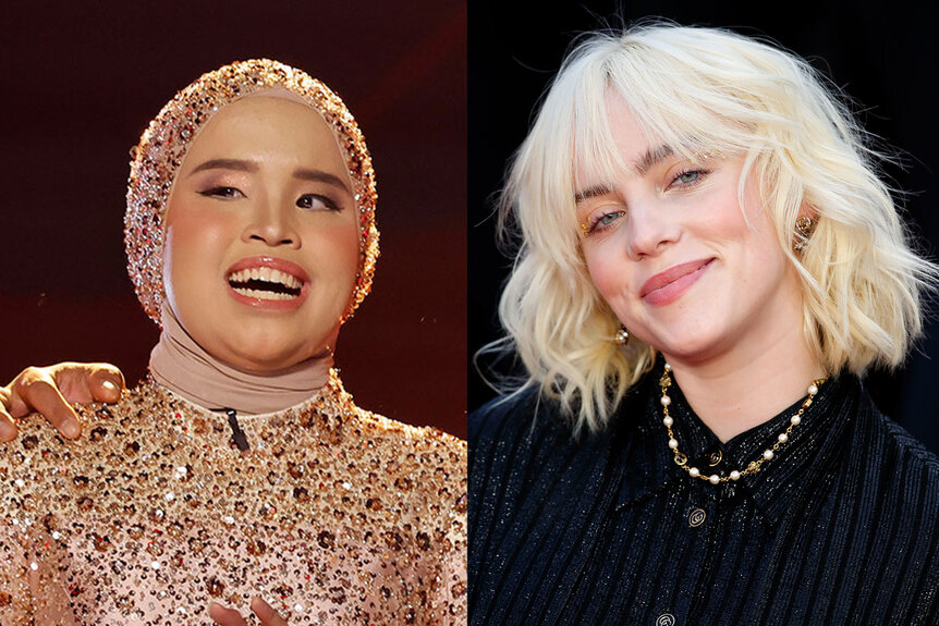 Split of Putri Ariani and Billie Eilish