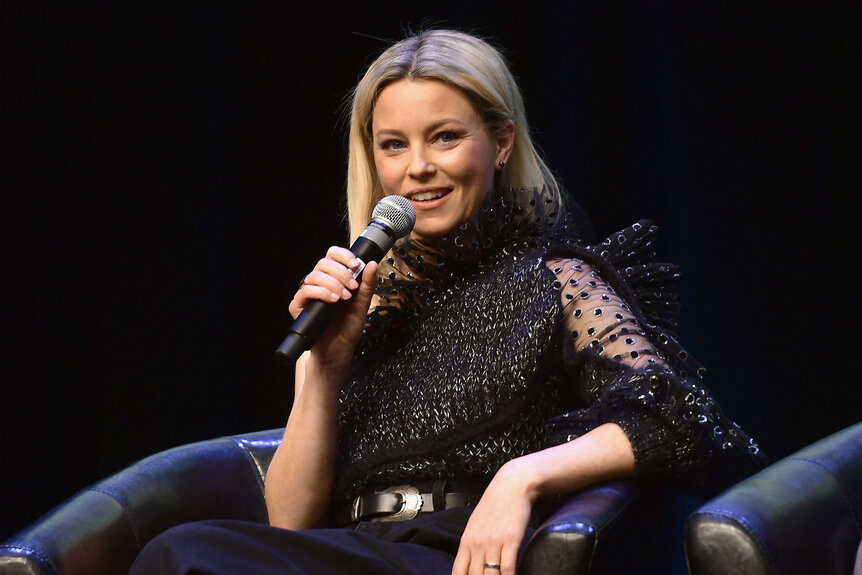 Elizabeth Banks speaks onstage