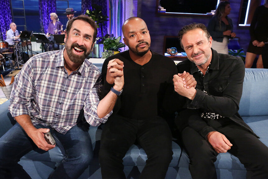 Rob Riggle, Donald Faison, and David Arquette appear on Hollywood Game Night